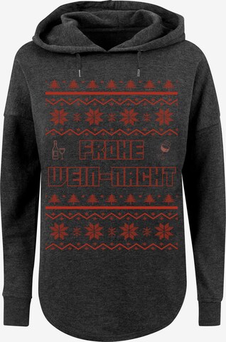 F4NT4STIC Sweatshirt 'Frohe Wein-Nacht' in Grau: predná strana