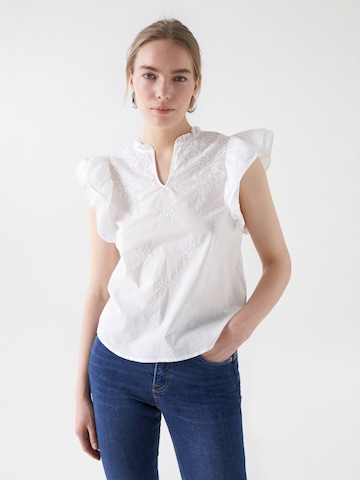 Salsa Jeans Blouse in Wit: voorkant