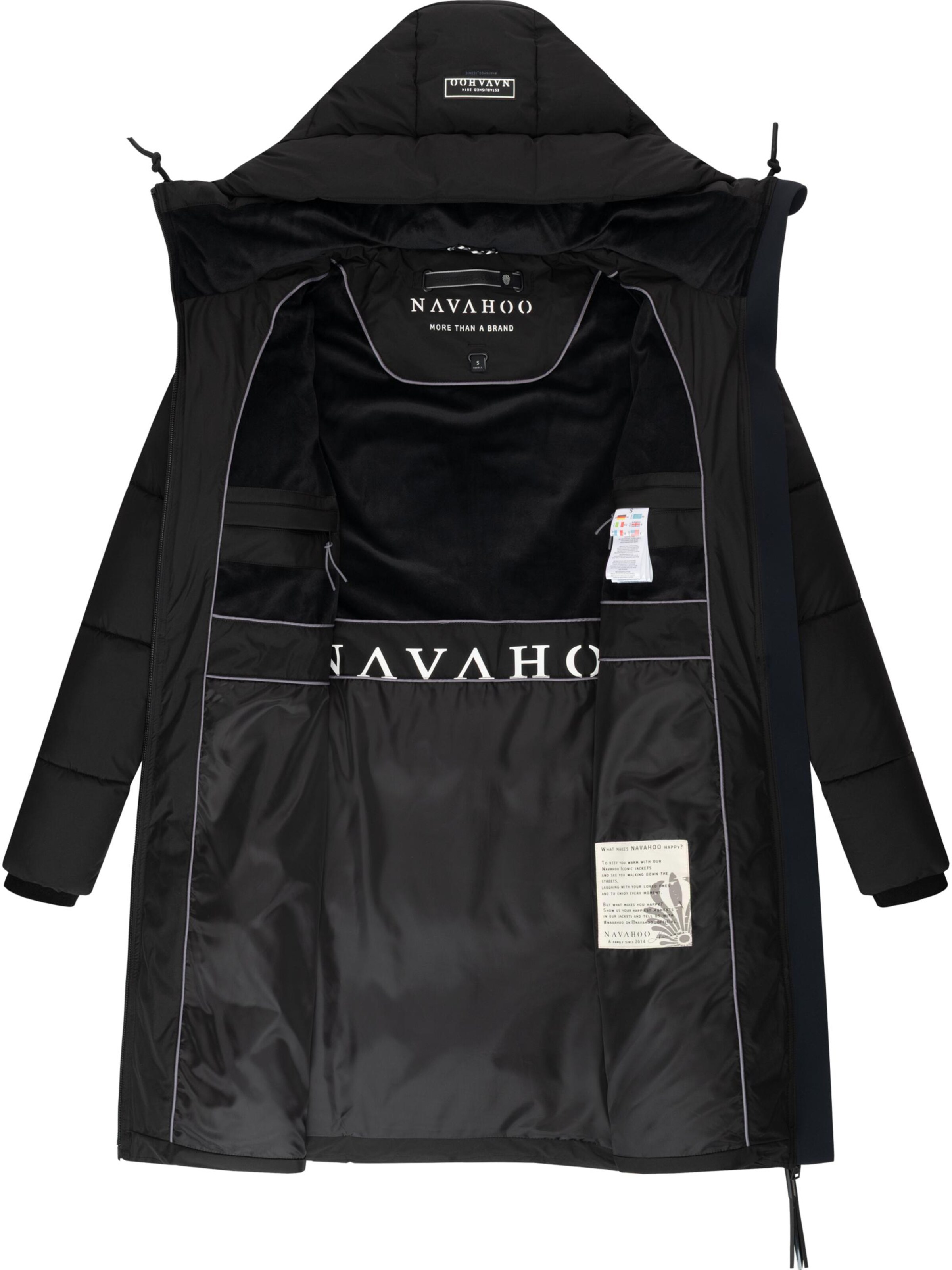 NAVAHOO Winter Coat 'Kältekuschel XIV' in Black