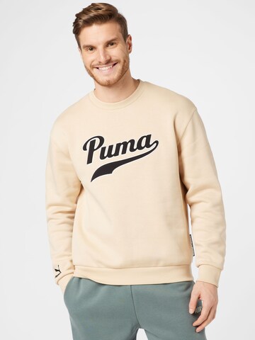 PUMA Sweatshirt 'Team' in Beige: voorkant