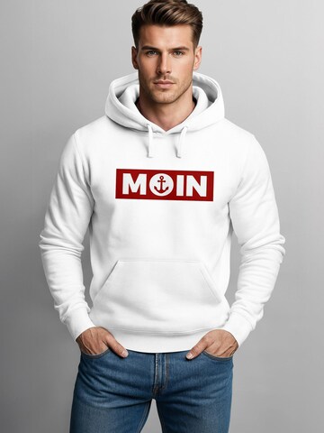 Neverless Sweatshirt 'Moin Anker' in White: front