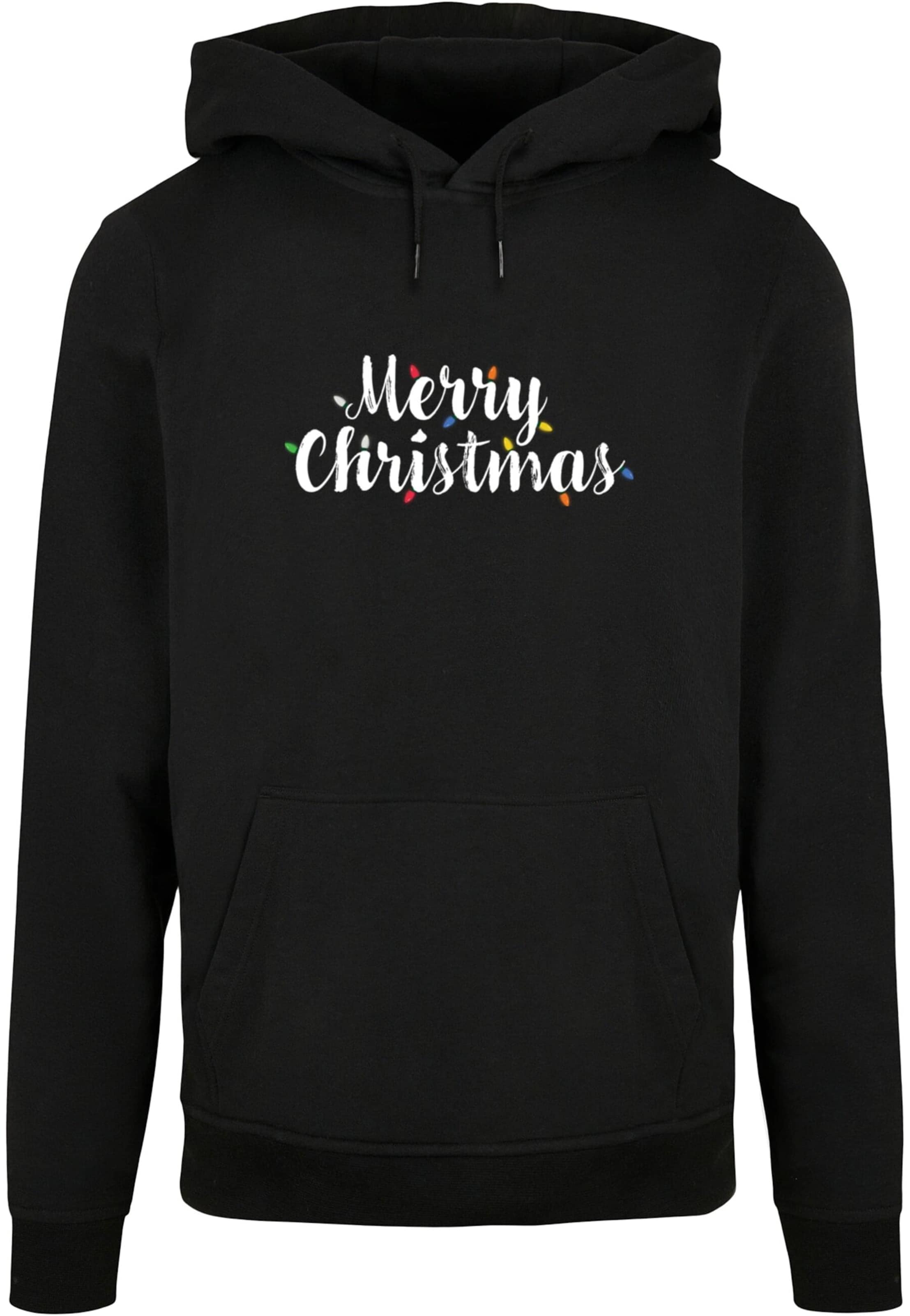 Merchcode Sweatshirt 'Merry Christmas Lights' in Black: front