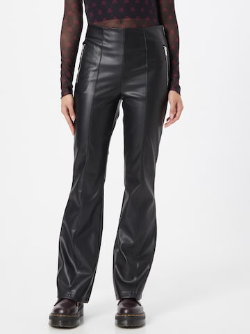 VILA Flared Pants 'Pen' in Black: front