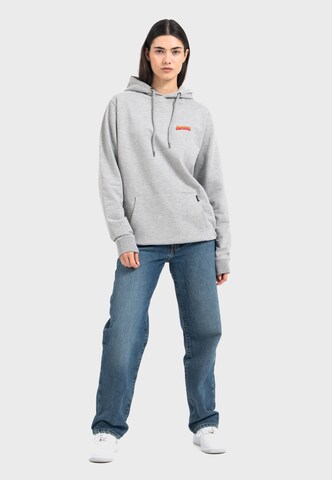 Oldskull Hoodie 'Retro Pixel Lady Logo Graphic' in Grau