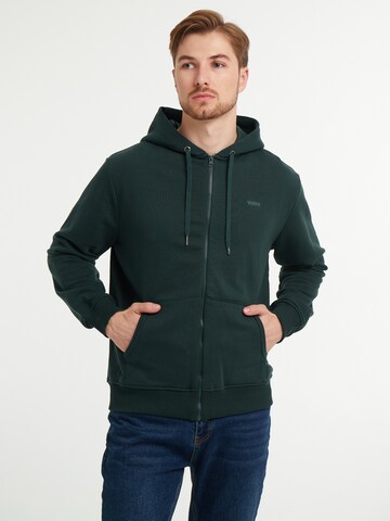 WEM Fashion Zip-Up Hoodie 'Spell' in Green: front