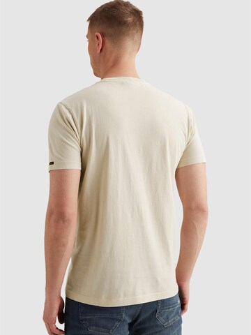 PME Legend Koszulka 'T-shirt with a garment-dye wash and badge' w kolorze beżowy