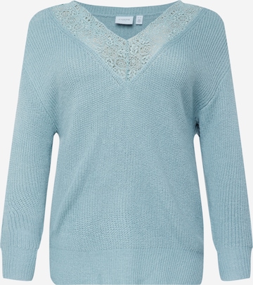 Pull-over 'GLACY' EVOKED en bleu : devant