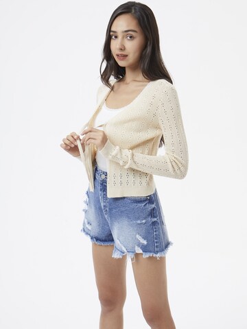 AIKI KEYLOOK Knit Cardigan 'Easy On Me' in Beige