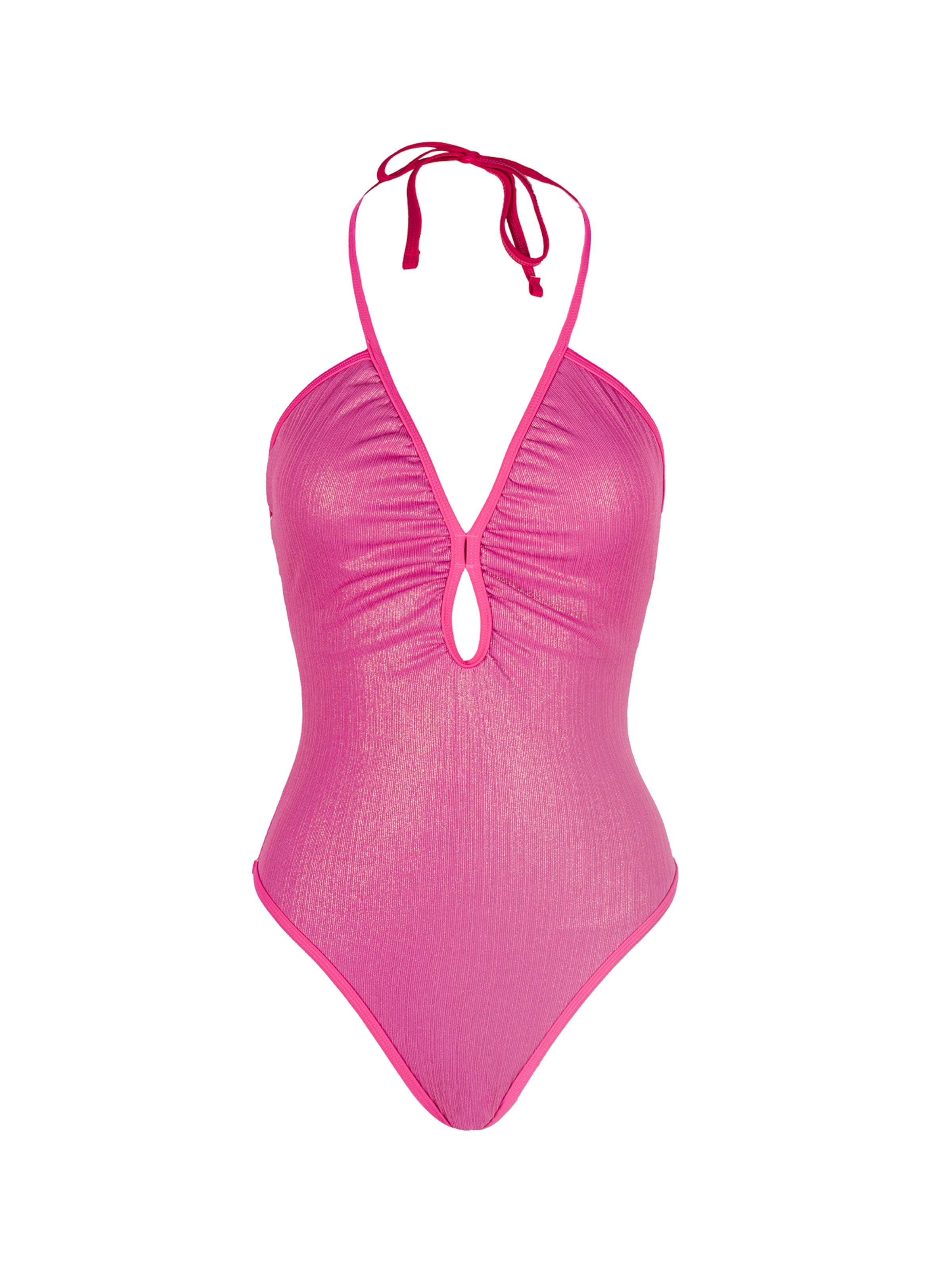 Cupshe Badeanzug 'Black-CAA12E4M077AA/Pink-CAA12E4M077JJ'‌‌‌‌‌ in Pink: Vorderseite