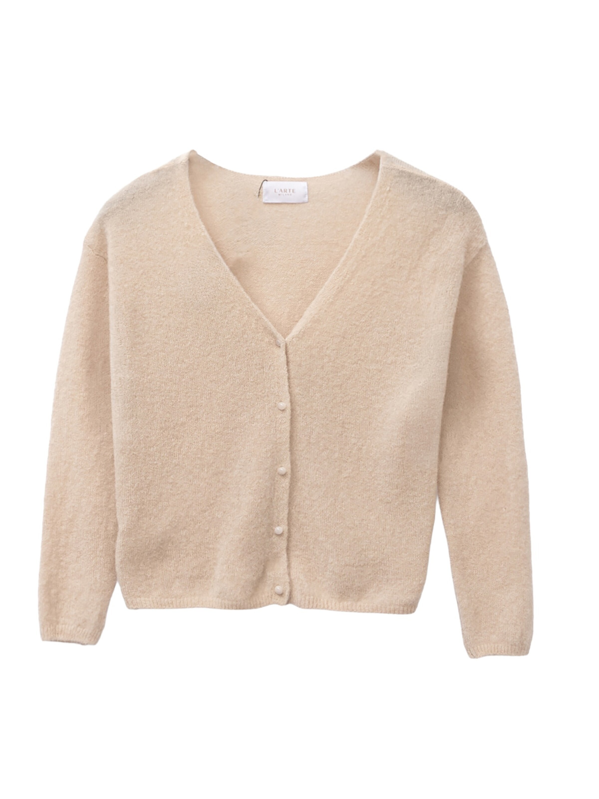 L'Arte Milano Knit cardigan in Beige: front