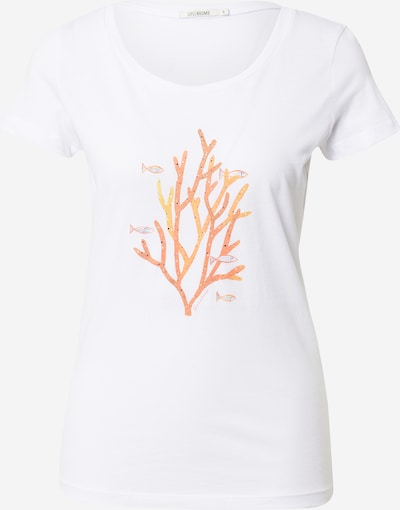 GREENBOMB T-Shirt in gelb / koralle / pfirsich / weiß, Produktansicht