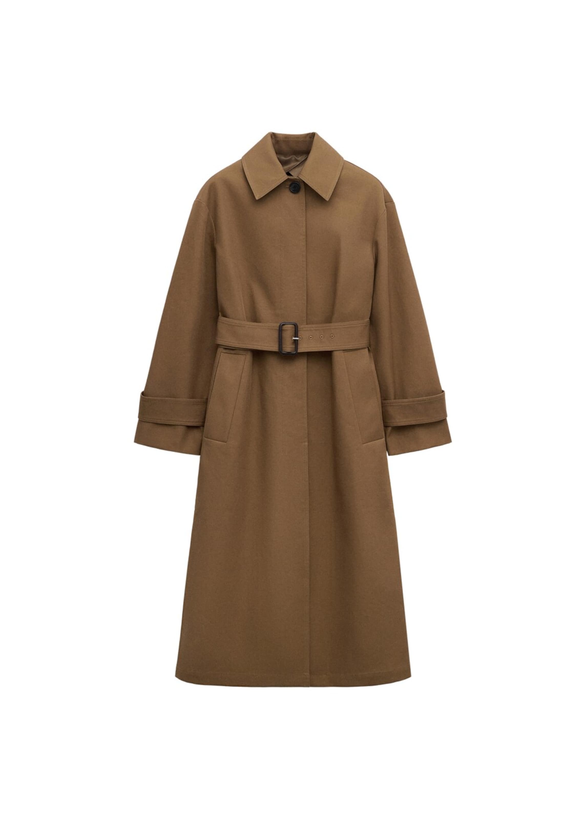 MANGO Übergangsmantel in Braun: Vorderseite