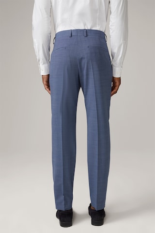 STRELLSON Slim fit Pleated Pants ' Max ' in Blue