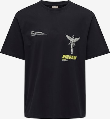 Only & Sons T-Shirt 'ONSNIRVANA' in Schwarz: Vorderseite