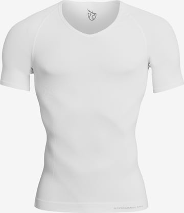 Strammer Max Performance Shirt 'Compression Deep V-Neck' in Weiß: Vorderseite