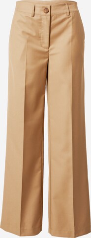 Sofie Schnoor Wide leg Trousers with creases in Beige: front