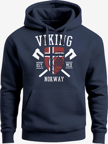 Neverless Sweatshirt 'Viking' in Blau: Vorderseite