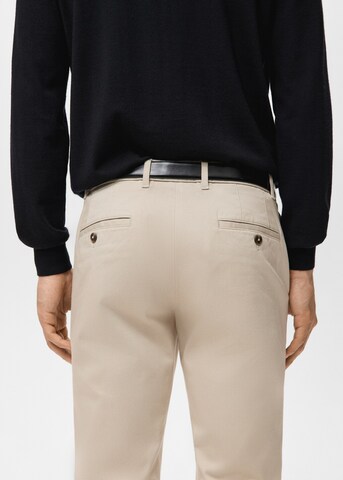 MANGO MAN Slim fit Chino Pants 'Barna' in Beige