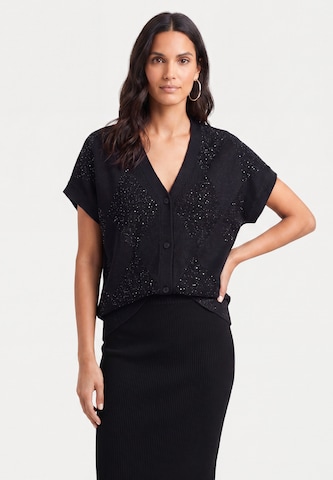 usha BLACK LABEL - Casaco de malha em preto: frente