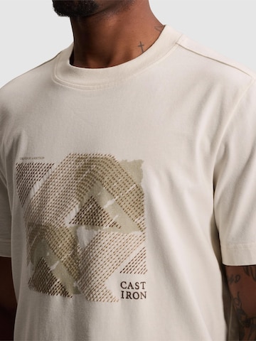 CAST IRON - Camiseta 'T-shirt with mixed-technique chest graphic' en beige