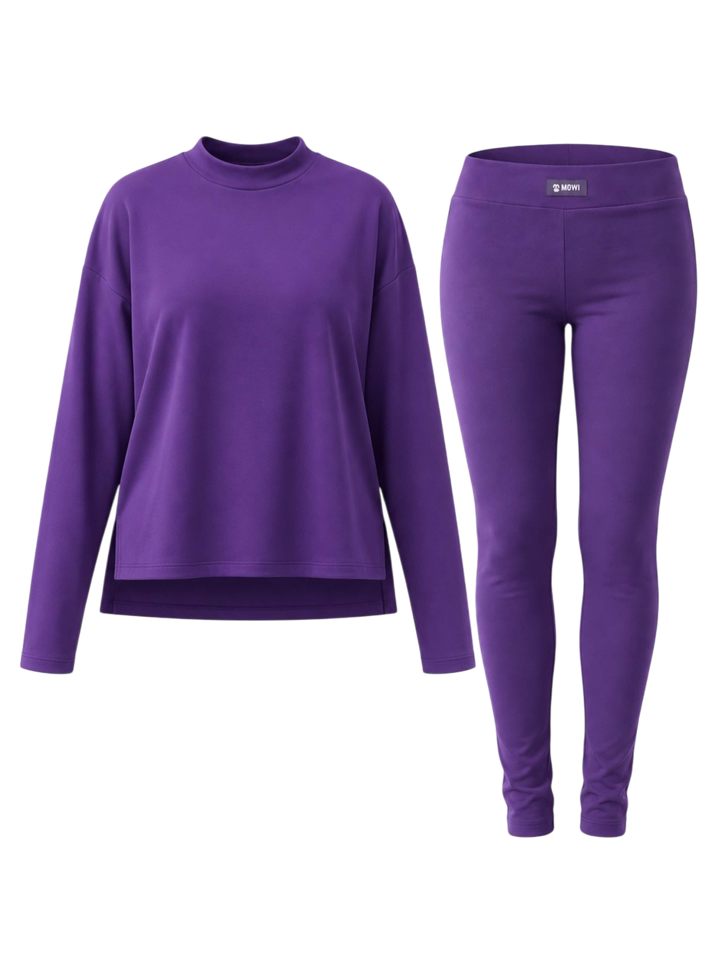 Mowi Fit Tracksuit 'Lange Mouwen Legging Set' in Purple: front