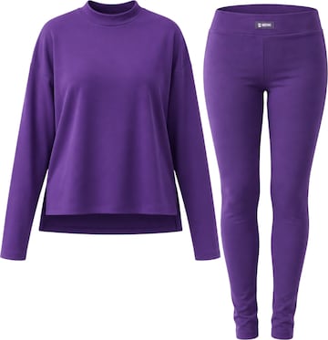 Mowi Fit Trainingspak 'Lange Mouwen Legging Set' in Lila: voorkant