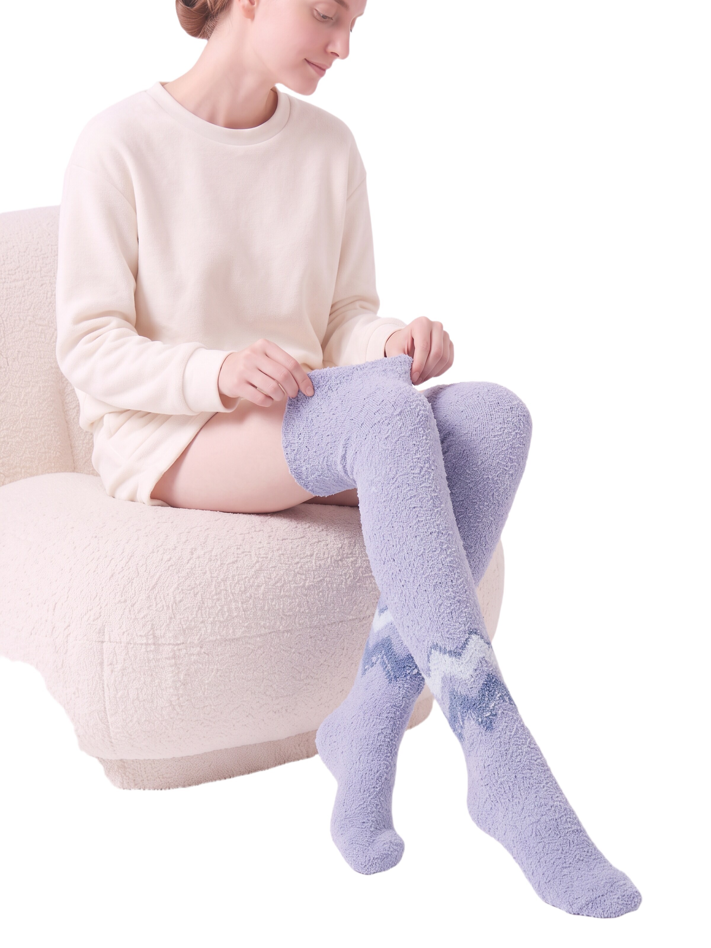 BONVERANO Over the Knee Socks in Blue
