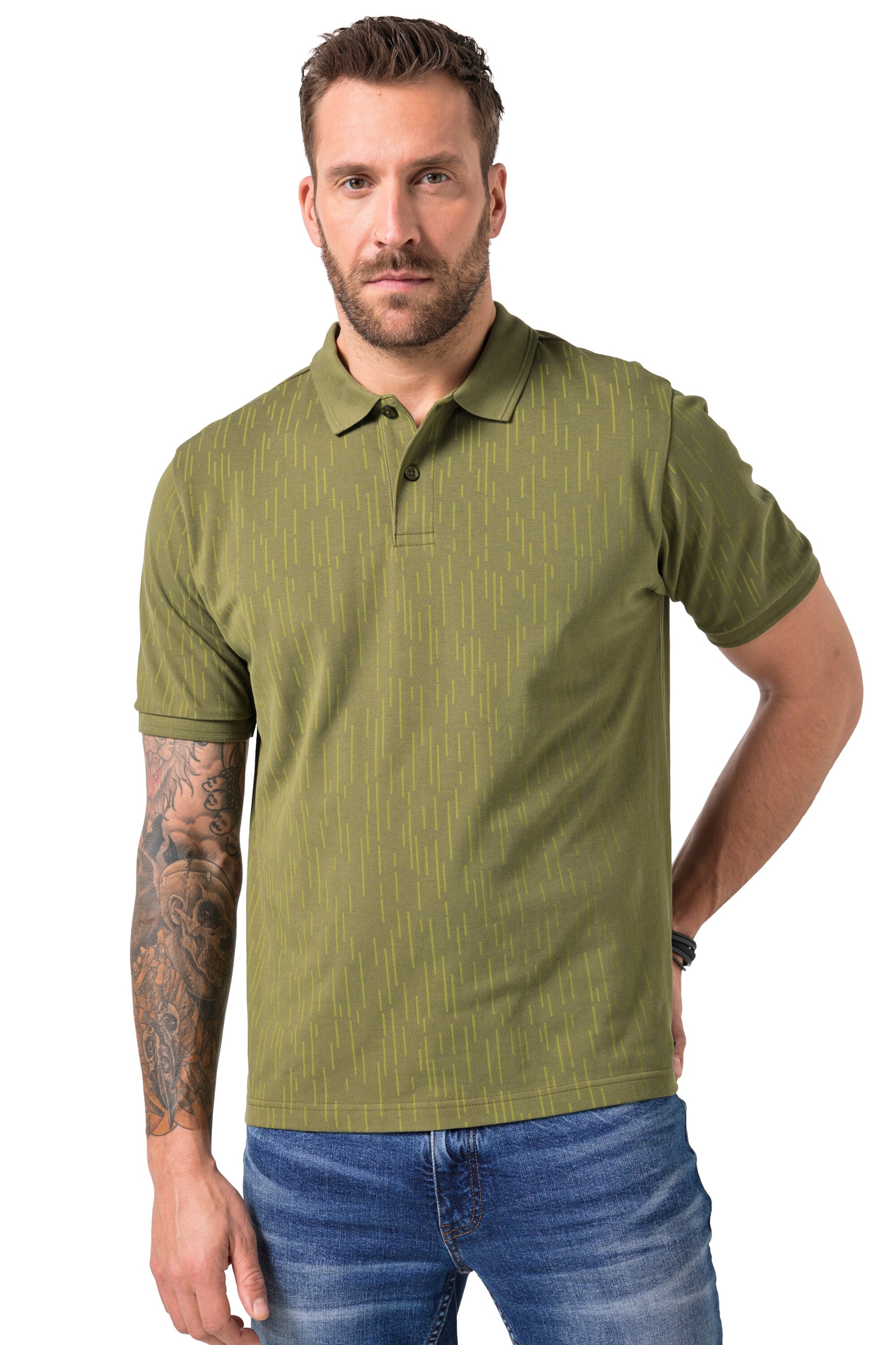 JP1880 Poloshirt in Grün: Vorderseite