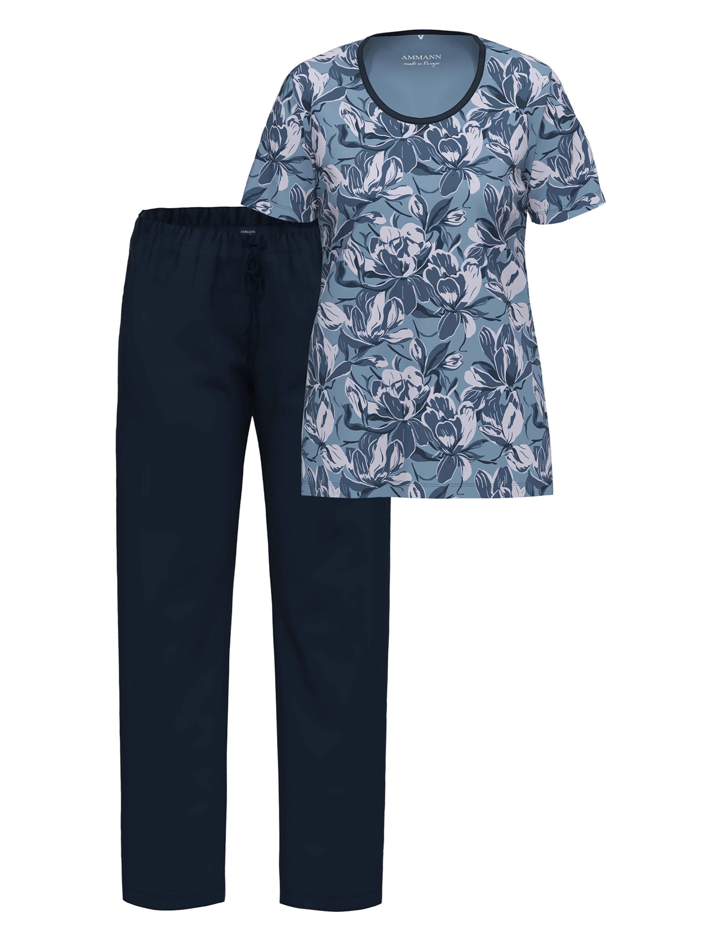 Ammann Pajama 'Night & Home' in Blue: front