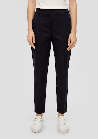 s.Oliver BLACK LABEL Tapered Pleated Pants in Blue: front