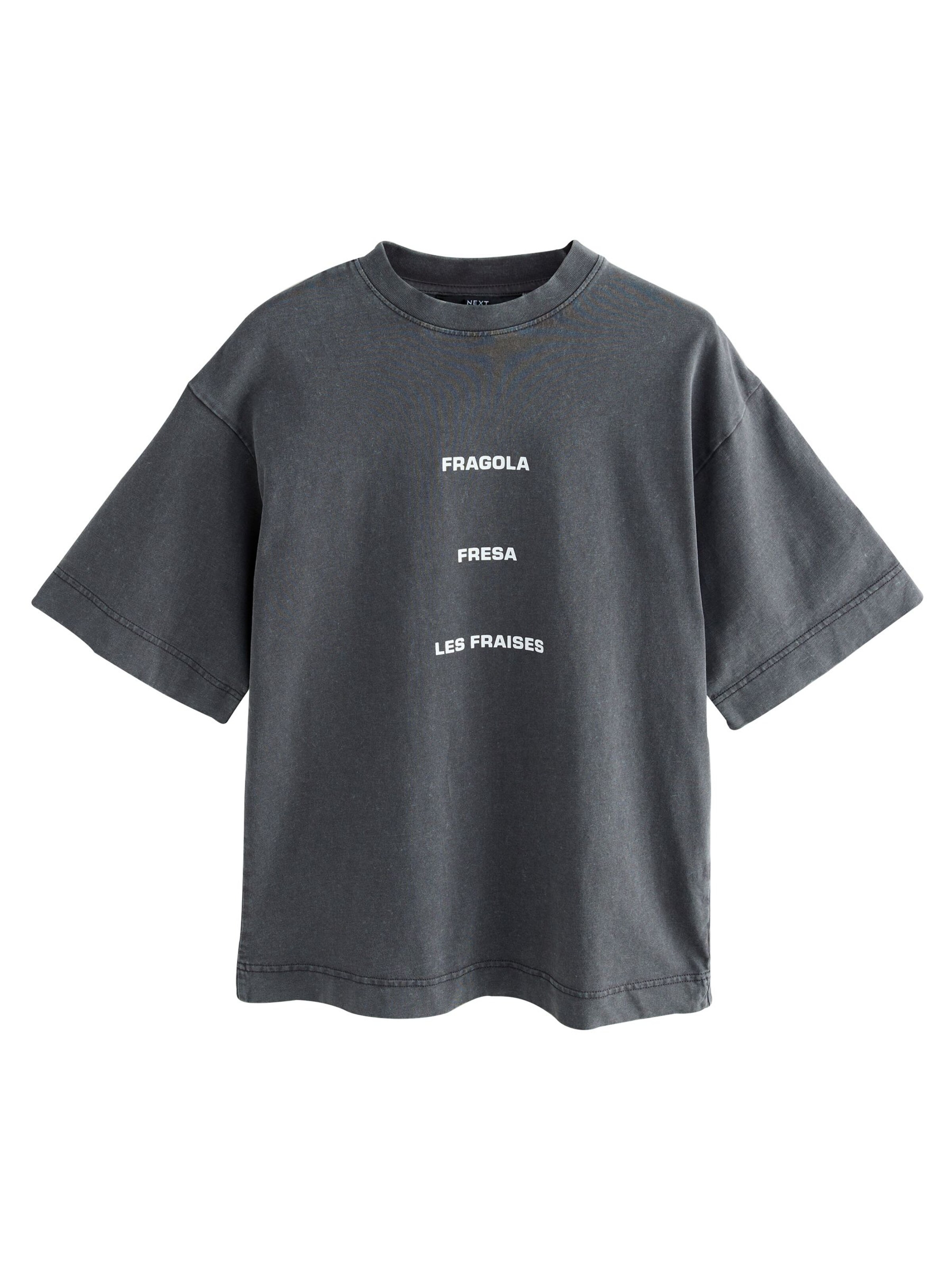 Next T-Shirt 'Strawberry' in Grau: Vorderseite