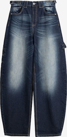 Bershka Wide leg Jeans in Blue: front