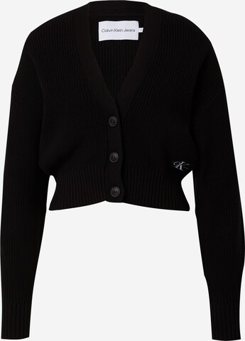 Calvin Klein Jeans Knit Cardigan in Black: front