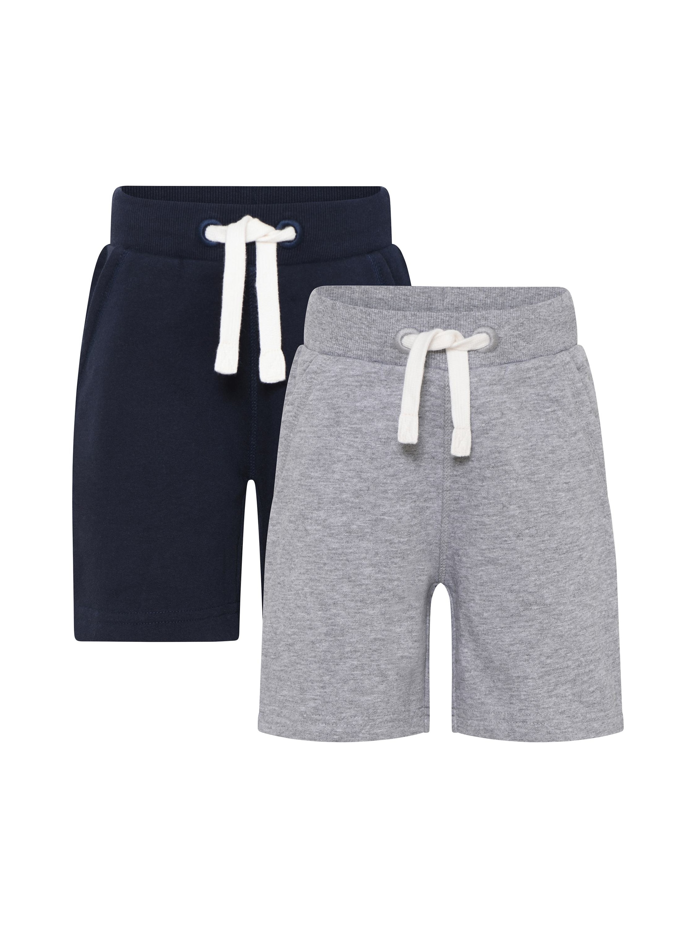 MINYMO Regular Broek ' MIBasic 53 -Sweat short (2-pack) ' in Blauw: voorkant