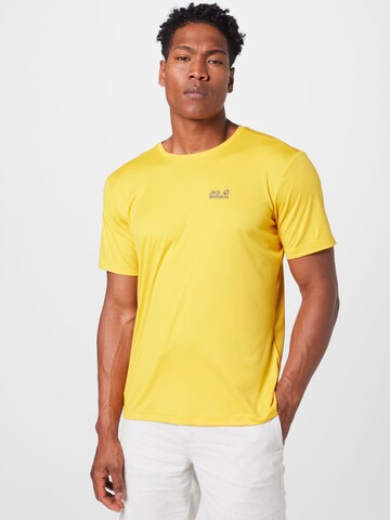 JACK WOLFSKIN - Camisa funcionais em amarelo: frente