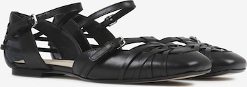 BRONX Ballet Flats with Strap in Black