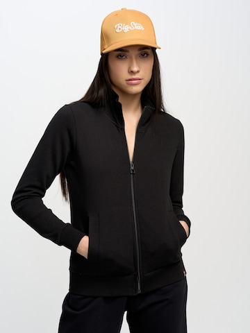 BIG STAR Zip-Up Hoodie 'CHITA' in Black: front