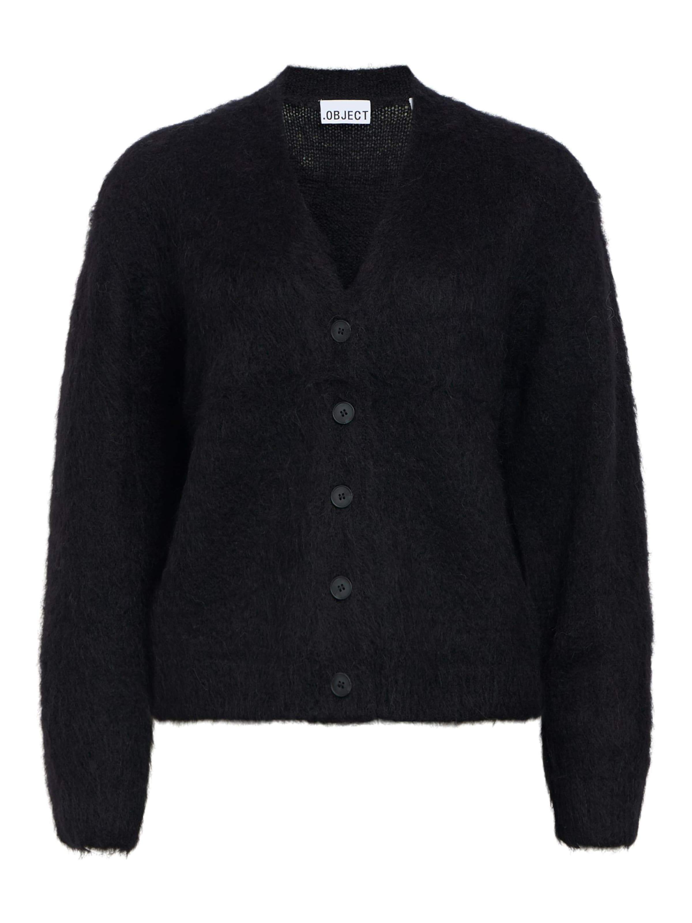 OBJECT Knit Cardigan in Black: front