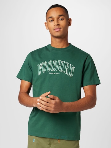 Tricou 'Rics' de la Woodbird pe verde: față