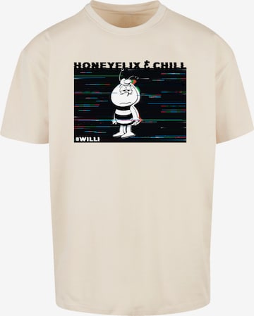 T-Shirt 'Honeyflix and Chill' F4NT4STIC en beige : devant