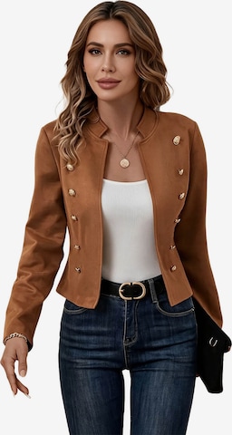 KoJooin Marynarka 'Damen Longsleeve Blazer mit Doppelreiher – Vielseitiger, eleganter Klassiker für Büro und Freizeit' w kolorze brązowy: przód