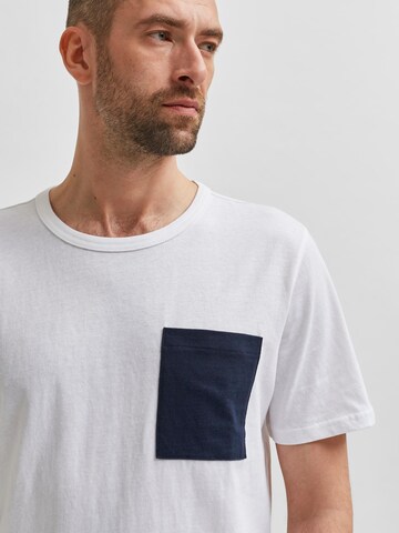 T-Shirt 'Zane' SELECTED HOMME en blanc