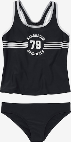 KangaROOS T-Shirt Tankini in Schwarz: Vorderseite