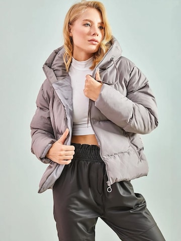 Bianco Lucci - Casaco de inverno em roxo: frente