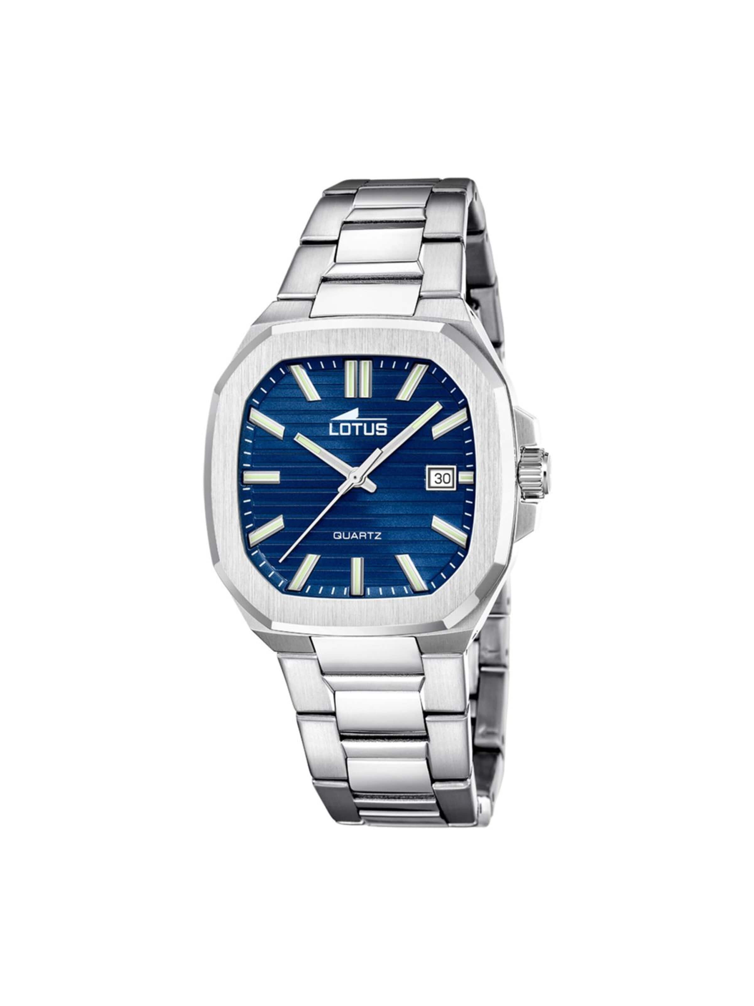 Lotus Analog Watch in Blue: front