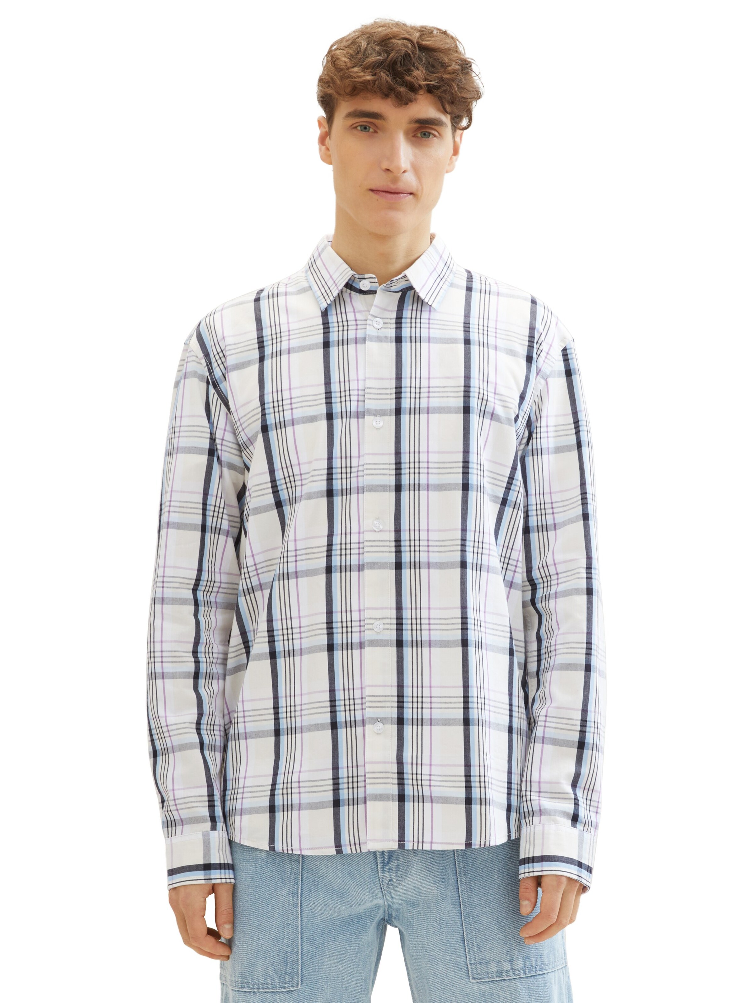 TOM TAILOR DENIM Regular Fit Hemd in Weiß: Vorderseite