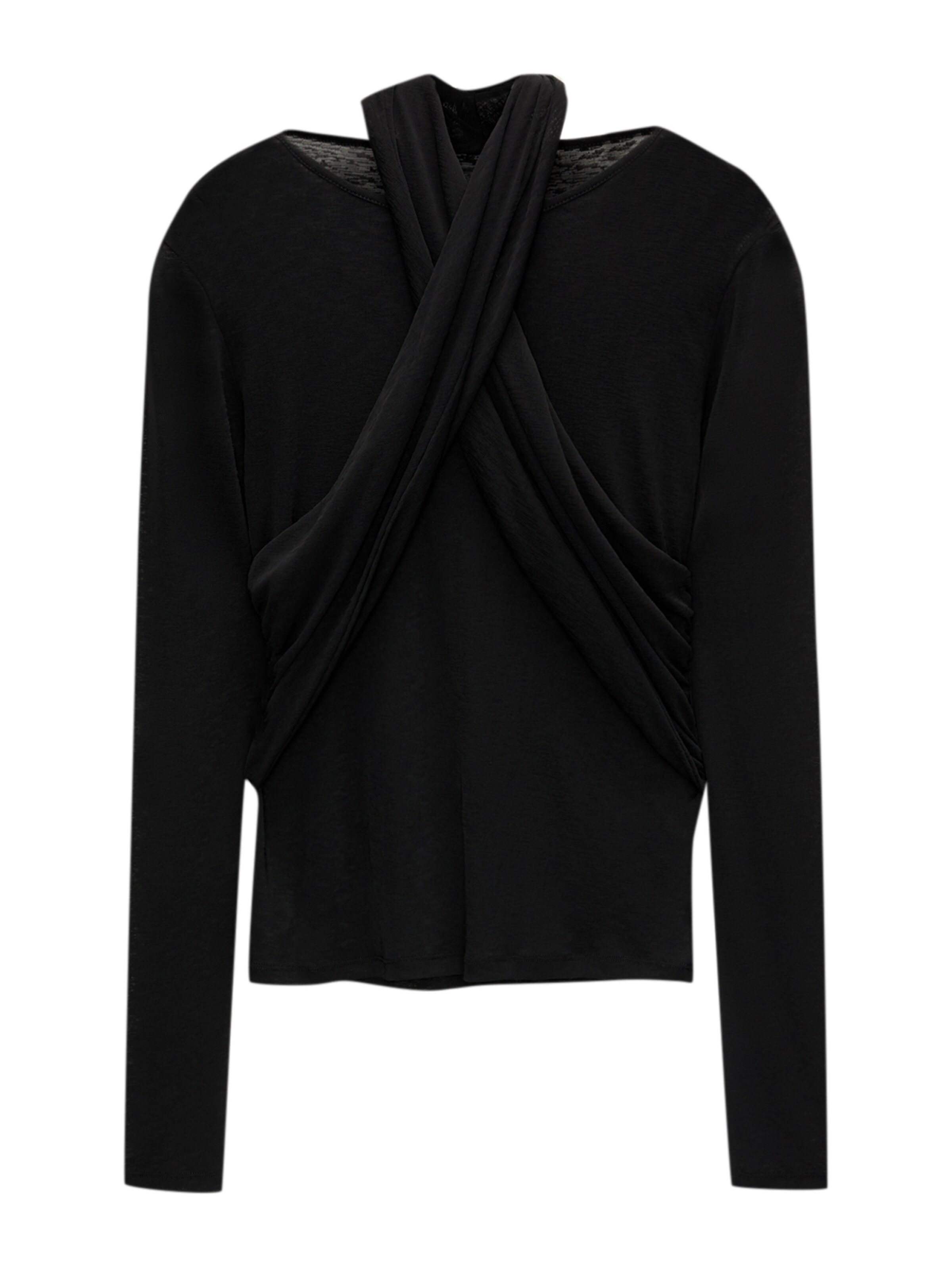 Pull&Bear Póló - fekete: elől