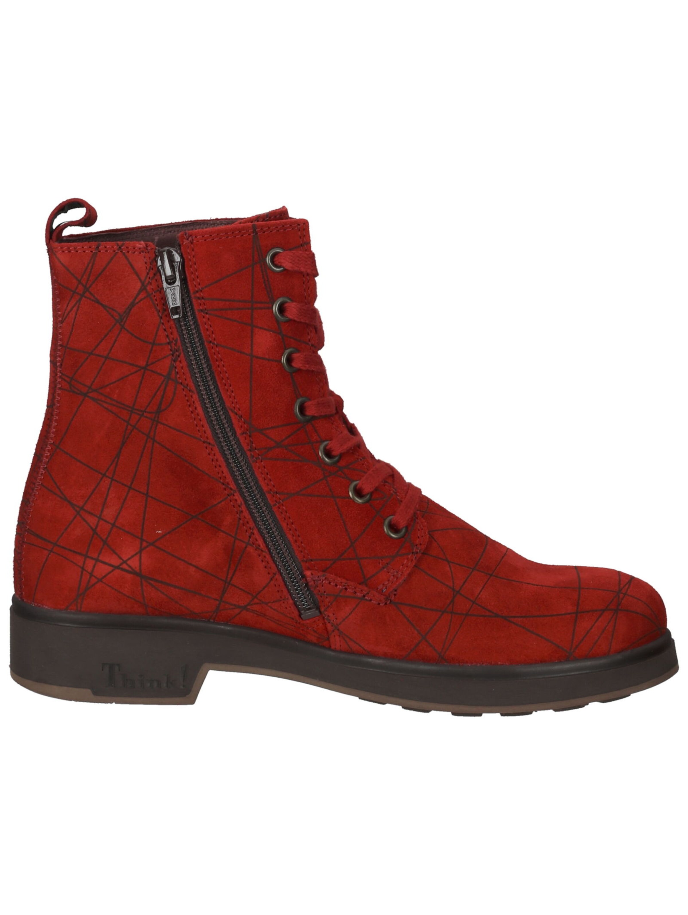 Bottines à lacets THINK! en rouge