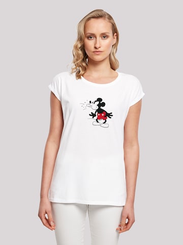 F4NT4STIC Shirt ' Disney Mickey Mouse Tongue' in White: front
