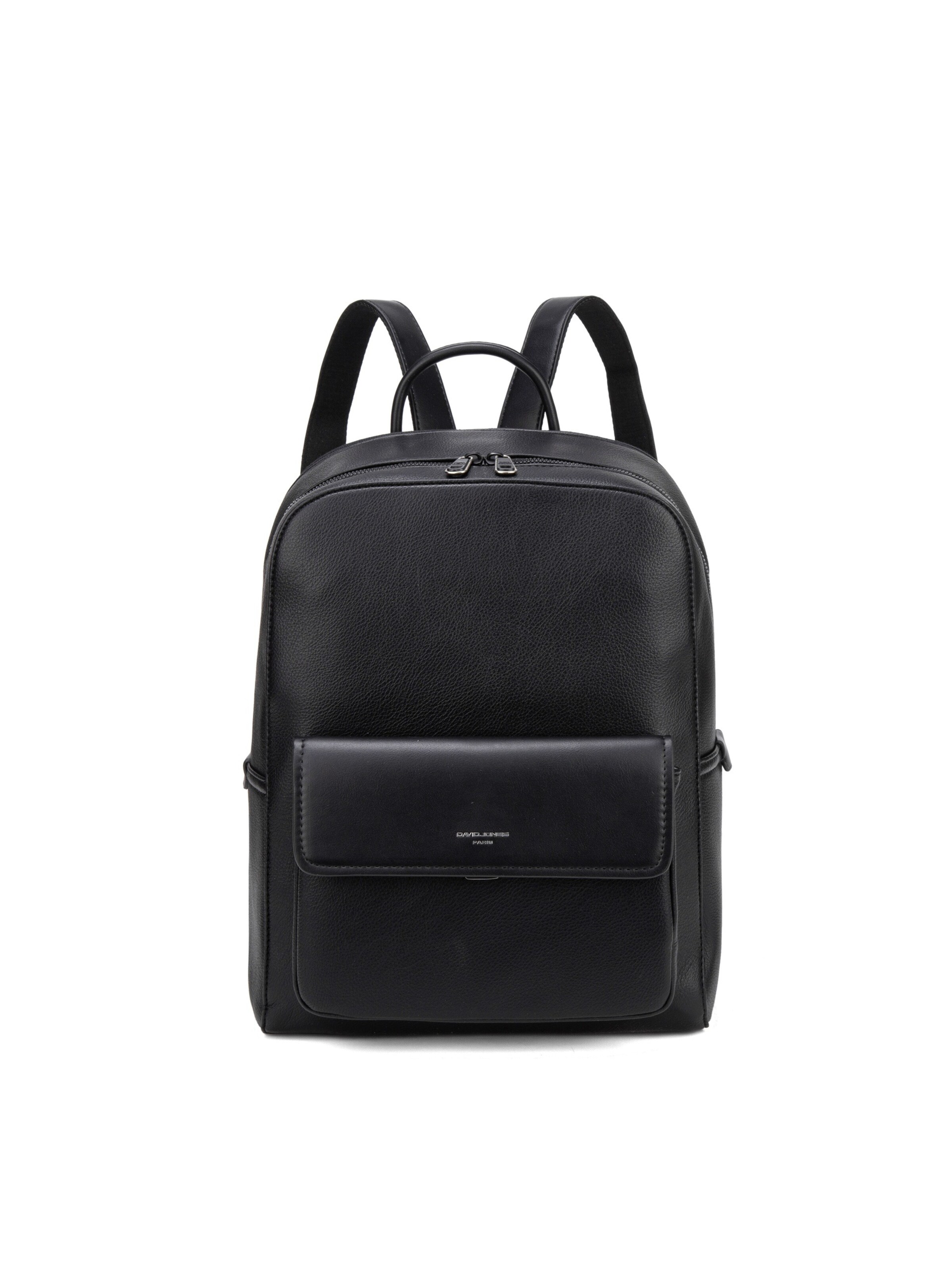 Zaino 'Zaino pelle vegana David Jones con tasca frontale zip' di David Jones in nero